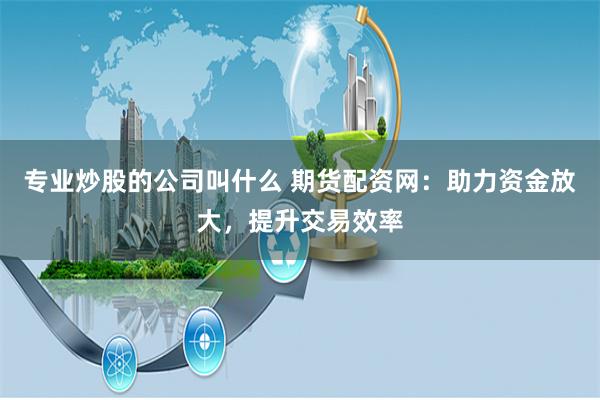 专业炒股的公司叫什么 期货配资网：助力资金放大，提升交易效率